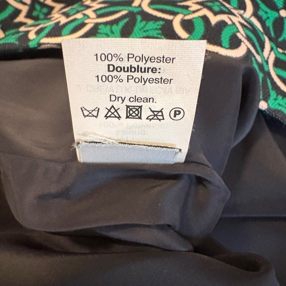 J. Crew Pencil Skirt Sz 00 Green Navy Pink Lattice Medallion Knee Length Lined - Picture 5 of 7